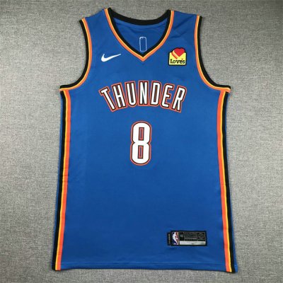 NBA 8 Williams OKC Thunder 23-24 Maillot bleu brodé